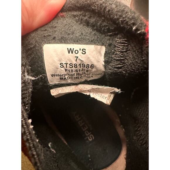 Sperry Top Sider 7 Syren Cove Buffalo Plaid Check Duck Boot Waterproof Wool Gorp - Picture 5 of 6